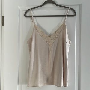 Skies are Blue Silky Lace Champagne Cami Large